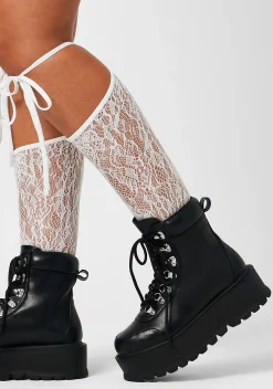 Koi Footwear Boots|Platforms*Hydra All Black Matrix Platform Boots