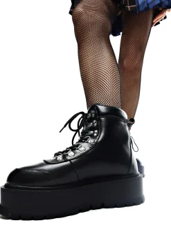 Koi Footwear Boots|Platforms*Hydra All Black Matrix Platform Boots