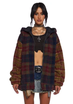 Current Mood Outerwear|Sweatshirts & Hoodies*I Don’t Care Hooded Sherpa Jacket