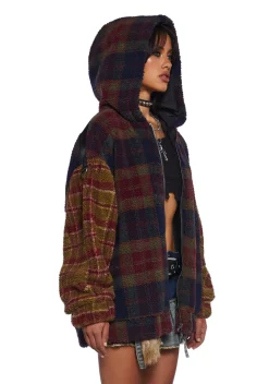 Current Mood Outerwear|Sweatshirts & Hoodies*I Don’t Care Hooded Sherpa Jacket