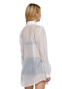 Sugar Thrillz Tops|Plus*I Totally Paused Sheer Top-White