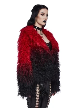 Widow Outerwear|Plus*I'd Die Again Ombre Jacket- Red