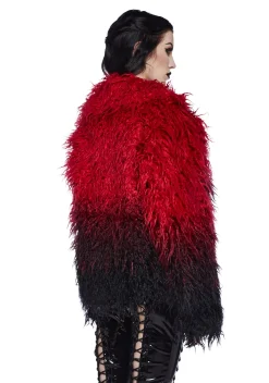 Widow Outerwear|Plus*I'd Die Again Ombre Jacket- Red
