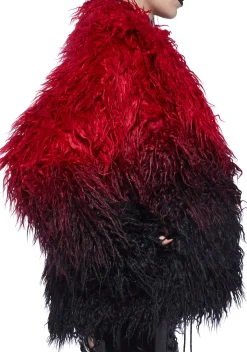 Widow Outerwear|Plus*I'd Die Again Ombre Jacket- Red
