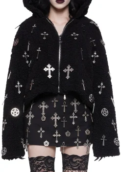 Widow Outerwear*Idol Worship Hooded Sherpa Jacket