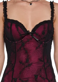 Sugar Thrillz Dresses|Plus*I'm Baby Mini Slip Dress - Wine
