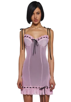 Current Mood Dresses*I’m Baby Slip Dress - Pink Mesh