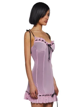 Current Mood Dresses*I’m Baby Slip Dress - Pink Mesh