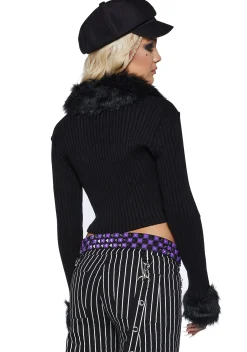 The Grave Girls Tops*Imaginary Joy Cropped Cardigan - Black