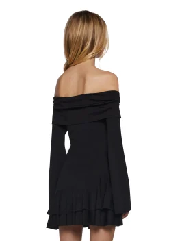 Sugar Thrillz Dresses|Plus*In Her Element Off The Shoulder Dress - Black