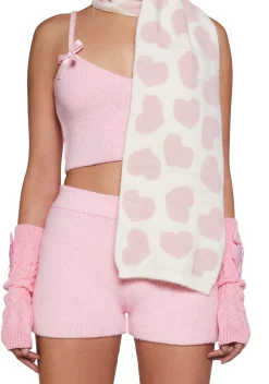Sugar Thrillz Scarves & Gloves*Intarsia Heart Scarf
