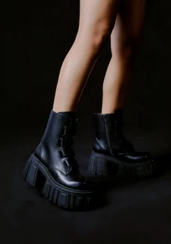 Club Exx Boots|Platforms*Interstellar Wave Platform Boots - Black