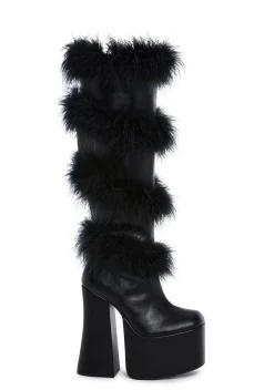 Sugar Thrillz Boots|Platforms*It's Cold Outside Platform Boots - Black