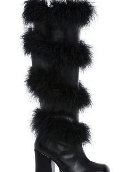 Sugar Thrillz Boots|Platforms*It's Cold Outside Platform Boots - Black