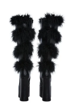 Sugar Thrillz Boots|Platforms*It's Cold Outside Platform Boots - Black