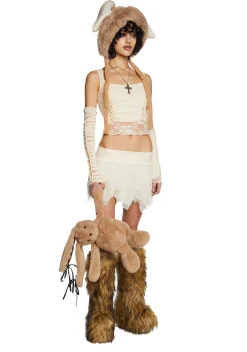 Current Mood Bottoms|Skirts*Ivory Tiny Treasures Mini Skort