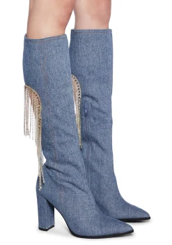 Lemon Drop by Privileged Boots*Jacqueline Heeled Boots - Denim