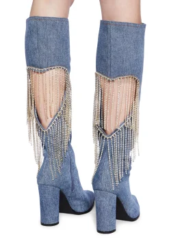 Lemon Drop by Privileged Boots*Jacqueline Heeled Boots - Denim