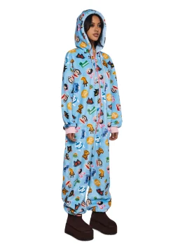Dolls Kill x Paul Frank Lingerie*Joyous Daydream Fleece Onesie