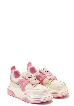 Koi Footwear Platforms|Sneakers*Kaleidoscopic Platform Trainers - Rainbow