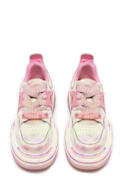 Koi Footwear Platforms|Sneakers*Kaleidoscopic Platform Trainers - Rainbow