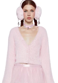 Sugar Thrillz Tops*Keep It Cute Fuzzy Cardigan