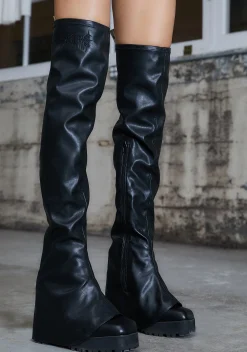 DARKER WAVS Boots*Kickdrum Thigh High Pant Boots