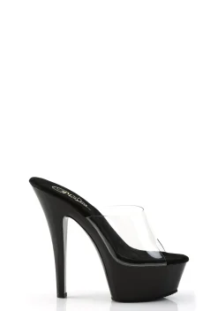 Demonia Sandals*Kiss-201 Peep Toe Slides - Black