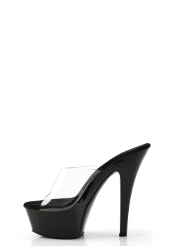 Demonia Sandals*Kiss-201 Peep Toe Slides - Black