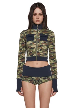 Generation Kiss Outerwear|Sweatshirts & Hoodies*Kristie Camo Zip Up Sweater