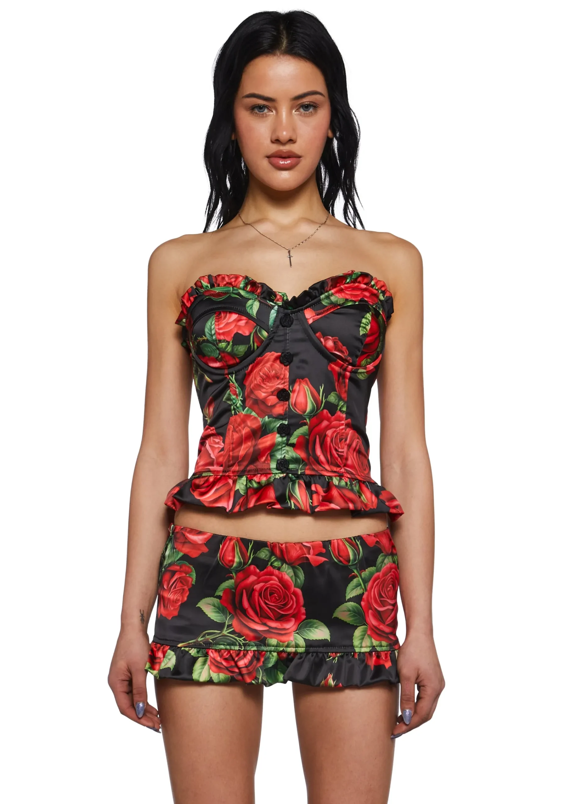 Sugar Thrillz Corsets|Tops*La Bella Vita Corset Top - Black/Red