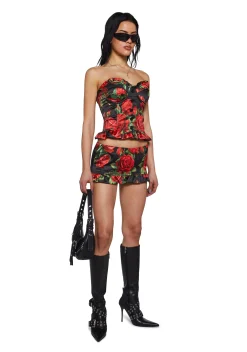 Sugar Thrillz Corsets|Tops*La Bella Vita Corset Top - Black/Red
