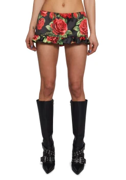 Sugar Thrillz Bottoms|Skirts*La Bella Vita Micro Skort - Black/Red