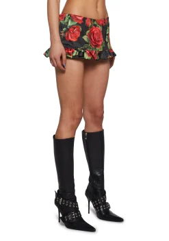 Sugar Thrillz Bottoms|Skirts*La Bella Vita Micro Skort - Black/Red