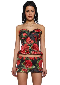 Sugar Thrillz Bottoms|Skirts*La Bella Vita Micro Skort - Black/Red