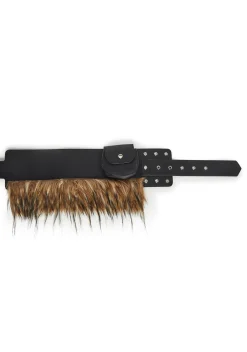 Club Exx Belts & Harnesses*Land Escape Fur Buckle Belt With Pouch