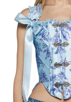 Sugar Thrillz Corsets|Tops*Lavish Duchess Corset Top - Blue