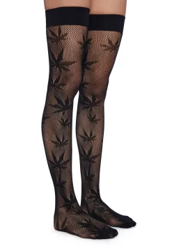 x_Leg Avenue Socks & Tights*Leaf Lover Thigh High Tights