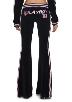Playboy by Dolls Kill Bottoms|Pants*Leisurely Yours Velour Track Pants