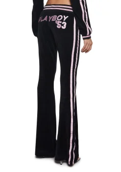 Playboy by Dolls Kill Bottoms|Pants*Leisurely Yours Velour Track Pants