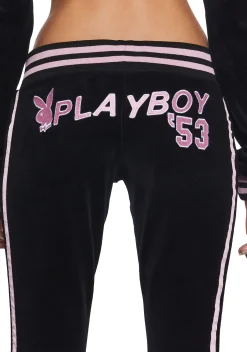 Playboy by Dolls Kill Bottoms|Pants*Leisurely Yours Velour Track Pants