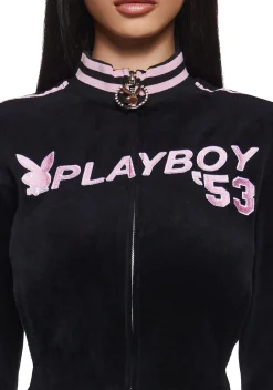 Playboy by Dolls Kill Outerwear|Sweatshirts & Hoodies*Leisurely Yours Velour Track Jacket