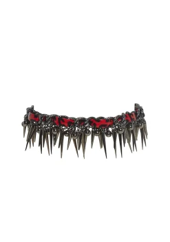 Widow Jewelry*Leopard Choker With Spike Charms