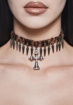 Widow Jewelry*Leopard Cross Necklace