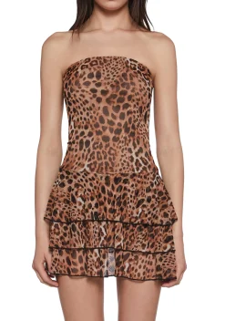 X_JNK USA Dresses|Mini Dresses*Leopard Vibes Strapless Mini Dress