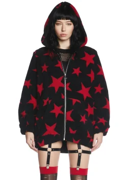 Current Mood Outerwear*Less Than Impressed Hooded Sherpa Jacket
