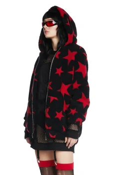 Current Mood Outerwear*Less Than Impressed Hooded Sherpa Jacket
