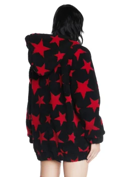 Current Mood Outerwear*Less Than Impressed Hooded Sherpa Jacket