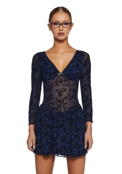 x_Sky to Moon Dresses|Mini Dresses*Letters Never Sent Mini Dress - Dark Blue