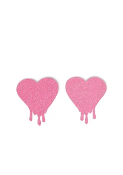 Neva Nude Beauty*Light Pink Glitter Melty Heart Pasties